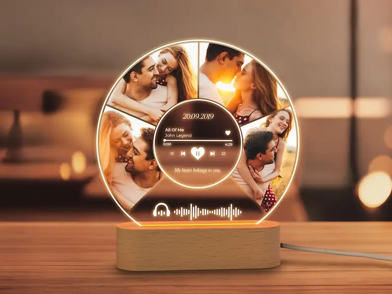 Personalised Acrylic Spotify Photo Plaque with LED light