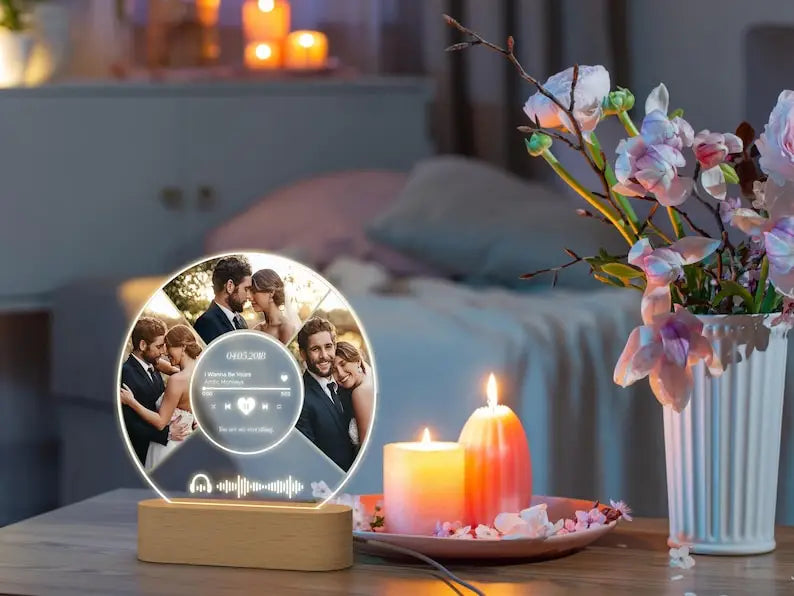 Personalised Acrylic Spotify Photo Plaque with LED light