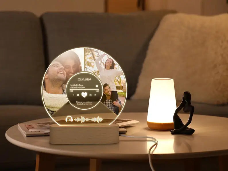 Personalised Acrylic Spotify Photo Plaque with LED light